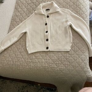 Quince Cream Ribbed Knit Sweater